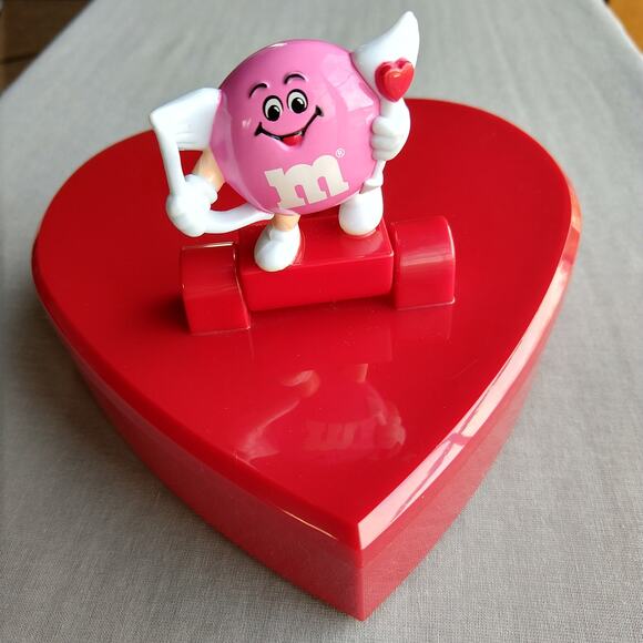 VTG 1991 M&M's Heart Shaped Box red pink cupid valentine's day music Mars, Inc - Picture 6 of 15